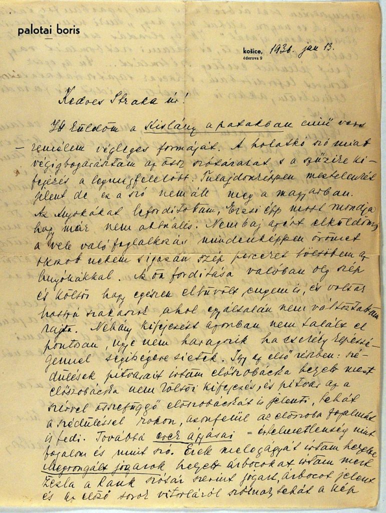 Palotai Boris levele, 1936. január 13. 01.